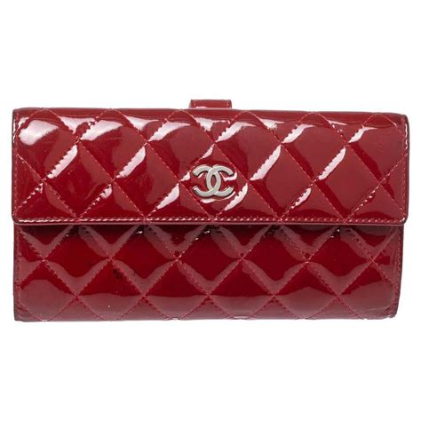 chanel red patent leather wallet|real real chanel wallets.